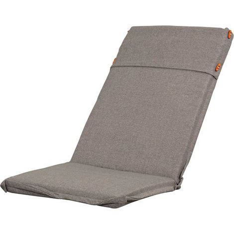 Marvin Cuscino per Poltrona Sedia Sdraio Relax SEDIVA da Giardino Esterno Tessuto Resistente Imbottito Reclinabile Sfoderabile ALTO GRIGIO