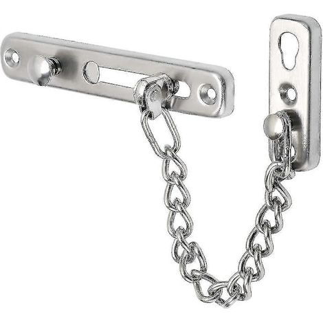 Sicherheitskette für Türen, schmaler Türstopper, federbelastetes Diebstahlsicherungsschloss mit Schrauben für Innentüren, Oberfläche aus gebürstetem Edelstahl – AquaForge (1/4)
