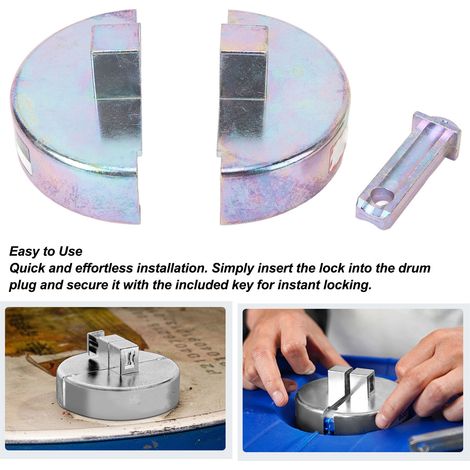 Serrure de sécurité pour bouchon de fût Verrouillage Cadenas Polyvalent Facile à Utiliser Zinc pour Bouchons 72-85mm (1/5)