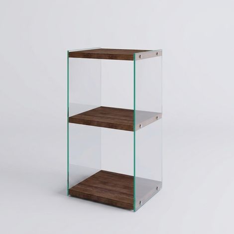 Librería estantería de madera maciza y vidrio templado r300 (1/3)