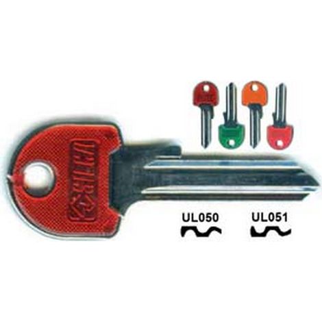 10PZ CHIAVI CILINDRI UNIVERSAL 5 SPINE GRANDI UL050SLSL DX slim fluo colori