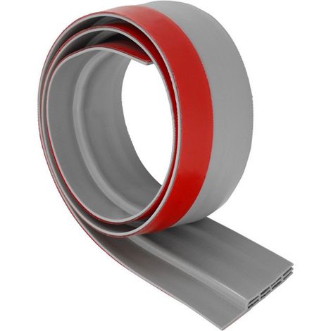 PVC-Schwellenrampe 2 m × 5 cm – Grau, 6 Löcher, selbstklebend (1/5)