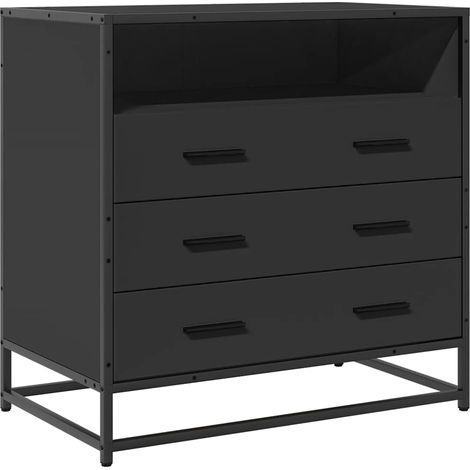 Commode noir 70x41x70 cm bois d'ingénierie CFW789915 (1/5)