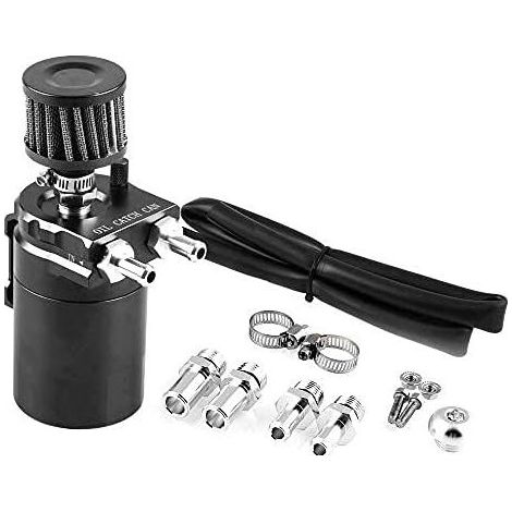 juego de lata de aceite negra automática para motor, recipiente de aceite de aleación de aluminio, accesorios, depósito de aceite, lata (1/3)