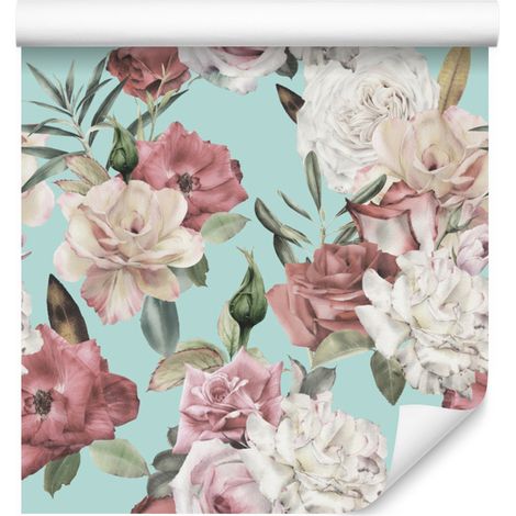 Carta da parati con peonie per soggiorno e camera da letto, 50x1000 cm (1/5)