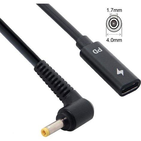 Adaptateur De Chargement Usb-C Vers Dc - Conversion Pd Pour Ordinateur Portable - Entrée Usb-C 65 W - Sortie Dc 18-20 V - Compatible Lenovo (1/5)