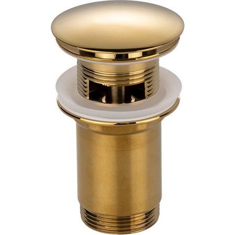 Bonde lavabo universelle avec trop-plein dorée, valve pop-up pour évier (1/5)
