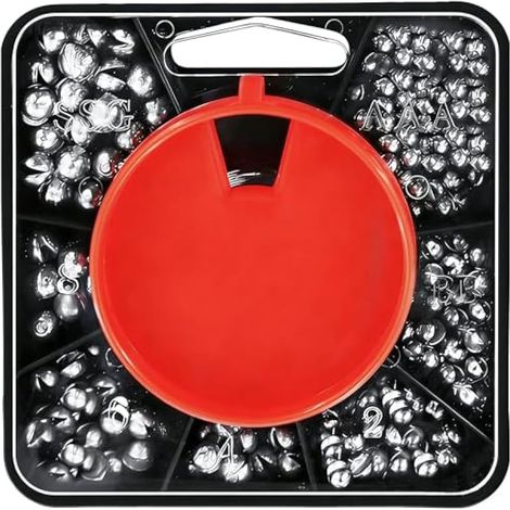 120g Plombs de Pêche Fendus Non Toxiques 7 Divisions No2, No4, No6, No8, BB, AAA, SSG Plombs Distributeur pour Carpe et Pêche au Coup
