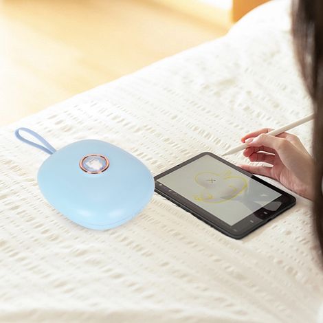 Réveil électronique numérique portable et créatif à LED pour étudiants et enfants, avec fonction snooze, vibration silencieuse et puissante, bleu ciel. (1/5)
