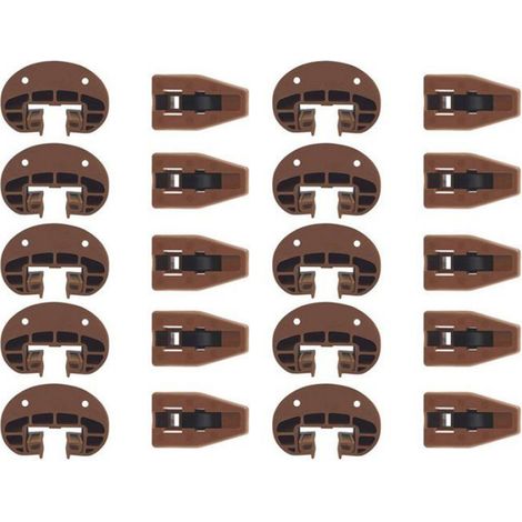 Glissières De Tiroir - En Plastique Polypropylène - Pour Commode Table De Nuit Clapier - 20 Paires (1/2)