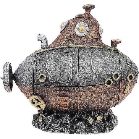 Décoration en résine pour aquarium (1 pièce) - Statue d'épave de sous-marin - Cachette pour aquarium (1/5)