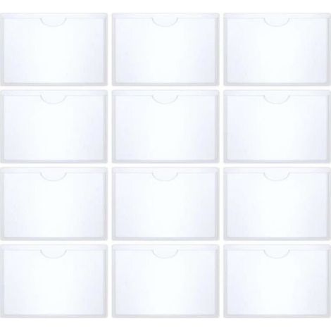 Lot de 12 Porte Carte Handicapé pour Pare-Brise - Étuis Autocollants Transparent de 6x9cm - Supports de Carte Réutilisables pour (1/4)