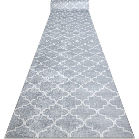 Läufer Antirutsch LOTUS KONICZYNA 60921 Kleeblatt, Melange grau ZUM WASCHEN 100 cm grey 100x700 cm (1/5)