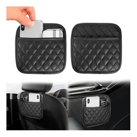 Organizador para coche, almacenamiento para coche, almacenamiento interior para teléfonos móviles, llaves, gafas, organizador de asientos de coche, 2 piezas (1/5)
