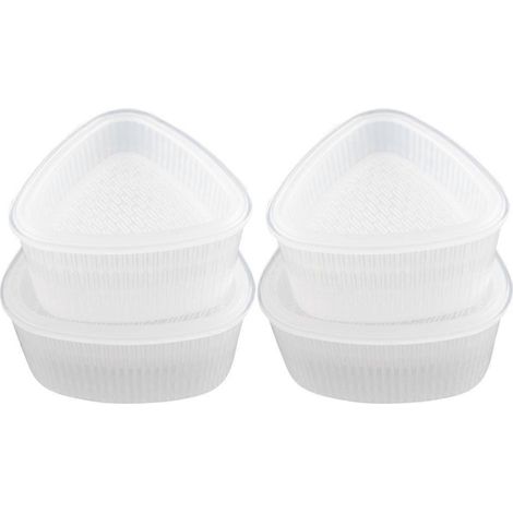 4-teiliges Reisbällchen-Formen-Set, Dreieckige Sushi-Formen, Sushi-Formen-Set (groß und klein)-8X8CM-White (1/4)