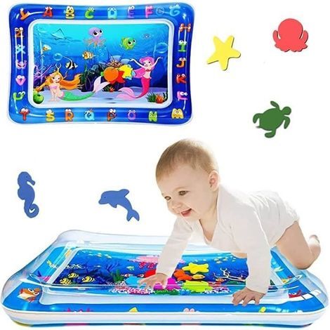 Tappetino gonfiabile per bambini con giochi d'acqua, Tappetino acquatico per neonati, Tappetino da gioco acquatico per neonati, Tappetino acquatico giocattolo per neonati, 66 x 50 cm (1/4)