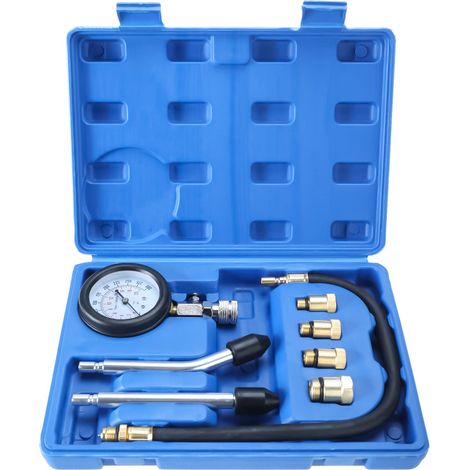 EASYCOMFORT Kit Manomètre - Testeur de Compression Moteur Essence 0-300 PSI / 0-20 Bar avec 4 Adaptateurs (Ensemble) (1/5)