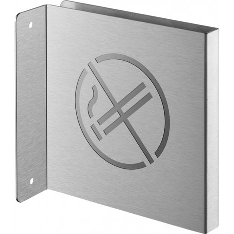 Targa segnaletica <>, acciaio inox spazzolato, 120 x 120 mm, con bordo ripiegato – THIRARD (1/2)