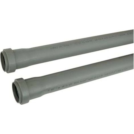 TUBO SCARICO IDRICO AD INNESTO 2 BICCHIERI - PP GRIGIO MM 90 CM 100 - 2 pezzi