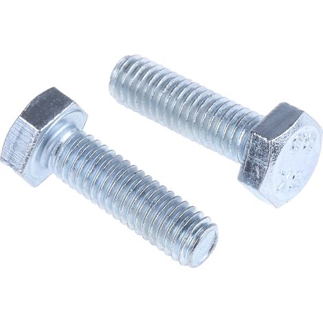 Vis à tête hexagonale, Acier Galvanisé et passivé, M6 x 20mm ( Prix pour Sachet de 100 )
