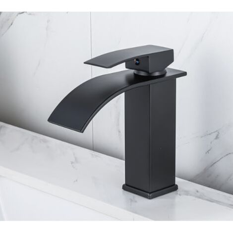 Mitigateur d'eau chaude et froide pour lavabo, robinet de comptoir à trou unique, salle de bain, vasque, cuisine, mélangeur monocommande, finition chromée, installation facile (1/3)