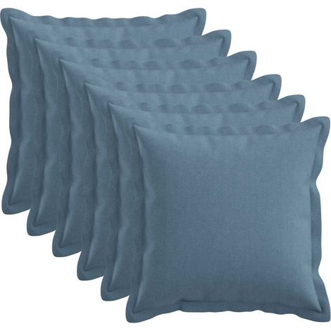 vidaXL Cushion with Pillow HOUTEN 6 pcs Jeans Blue Faux Linen (1/5)