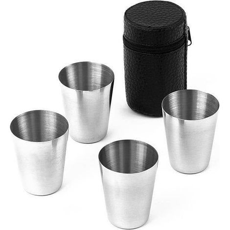 Vasos en estuche de acero 30 ml 5 uds.