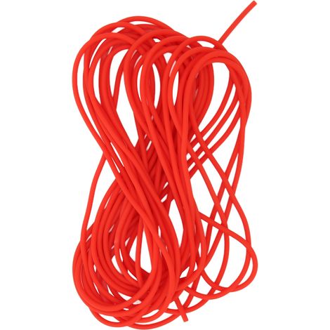 Corde élastique extensible 2,1 mm, 5 m, latex solide haute résistance, rouge, idéale pour l'entraînement au tennis et les sports de plein air. (1/5)