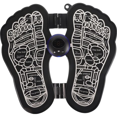 Masseurs de Pieds Électriques Tapis de Massage Rechargeable Écran LCD Intelligent Matériaux Abs Convient à Toutes Tailles de Pieds pour Détente à Domicile Travail (1/5)