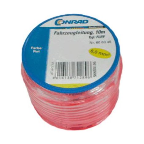 Conrad Components FLRY-B cable flexible rojo 6 mm² 10 metros