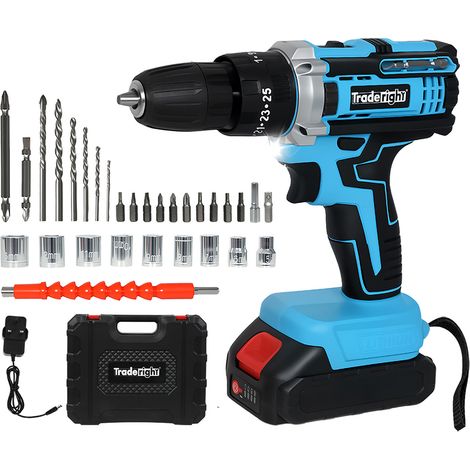 Traderight 21V Cordless Drill Combi Driver Electric Screwdriver Set 1 Battery