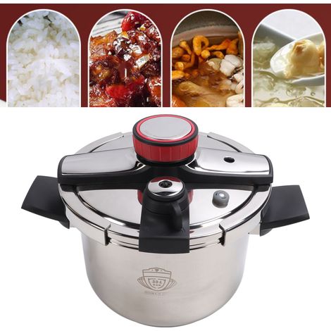 Autocuiseur/cuiseur vapeur domestique en acier inoxydable 304, double usage, fond multicouche, universel pour les cuisinières à gaz et à induction, type à visser, 6L. (1/5)
