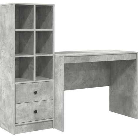 Maison Exclusive - Schreibtisch mit Schubladen 2 pcs Beton Grau