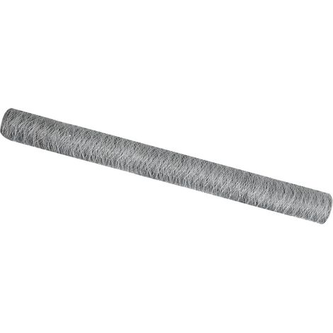 Maison Exclusive - Hexagonzaun Silber 1.6 x 25 m Verzinkter Stahl