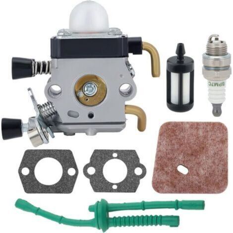 Carburateur pour Stihl FS55 FS38 FS55R FS55RC HL45 KM55 FS80 FR85 FH75 FS45 FS46 FS74 FS75 HL75 HS70 C1Q-S63 C1Q-S69 Moteur Cutter Trimmer avec Joint Bougie D'Allumage Éponge Filtre Tuyau (1/4)