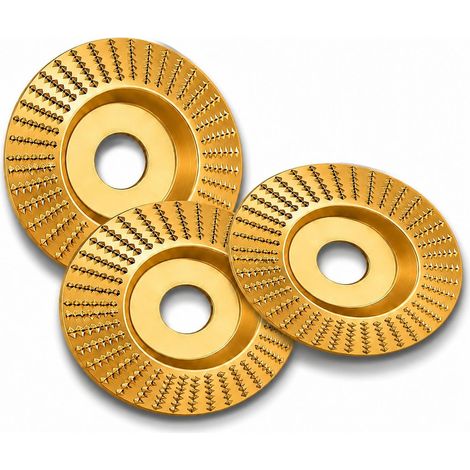 Disque en bois pour meuleuse d'angle de disque d'alliage de tungstène de 100 16 mm - ultra - tranchant, durable, poli sculpture pelage de peinture racine (3 disques biseautés) (1/5)