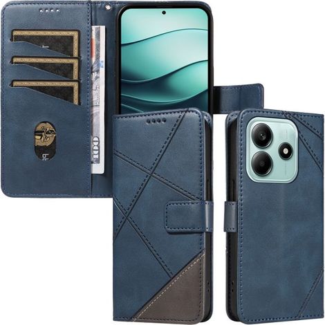 Coque pour Xiaomi Redmi Note 14 5G. Rabat Portefeuille de Protection Cuir PU Etui, Magnétique Housse,Bleu