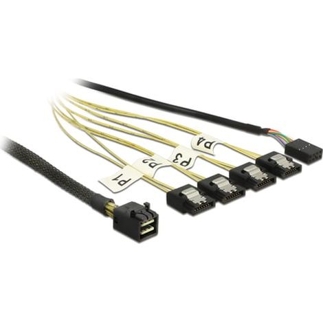 Cavo sas Delock Mini SAS HD - 4x Sata 7Pin +Sideband 1.00m [83322]