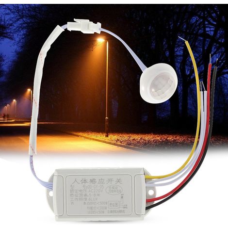 Interrupteur à induction infrarouge miniature réglable 220 V pour lampe, avec capteur de présence humaine. (1/5)
