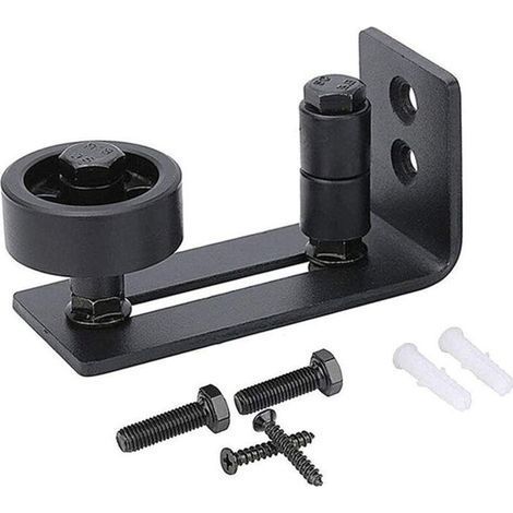 Heavy Duty Sliding Door Track for Barn Doors, 8 in 1 Black Carbon Steel Stopper, Flush Bottom Design, Floor and Door Panels, Adjustable Rollers, M Mounting System (1/5)