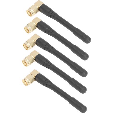 Antenne omnidirectionnelle à gain élevé (5 pièces) avec connecteur SMA mâle coudé pour système sans fil