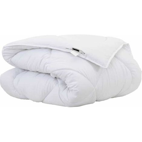 Couette d'hiver blanche en duvet, 200 x 135 x 5 cm, polyester. (1/5)