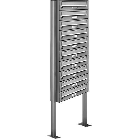 10er Standbriefkasten Anlage Freistehend V2A Edelstahl (1/5)