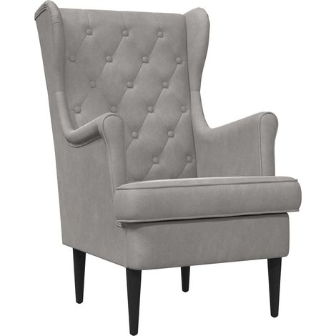 vidaXL Poltrona Grigio Chiaro Velluto