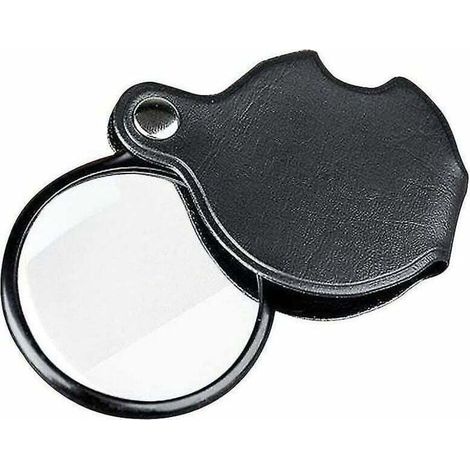 Lente d'ingrandimento tascabile pieghevole - 20x - Corpo in metallo - Diametro 60 mm - Vetro ottico - Portatile - Antiurto (1/2)