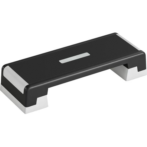 Stepper aerobico regolabile in altezza 15/20/25 cm, superficie antiscivolo, nero e grigio HAVRYA (1/5)