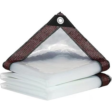 1 Bâche transparente armée, PVC imperméable, oeillets renforcés, coupe-vent, pour jardin terrasse stockage extérieur (1/5)
