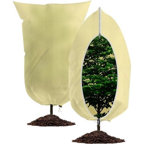 Set of 2 Winter Covers, 80x120 cm, Frost Protection with Zipper and Drawstring, Reusable Bag for Palm Trees (1/5)