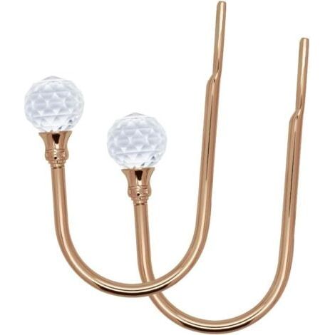 Or 2 Pièces Cristal Embrasse à Rideau U Design Crochet Embrasse Rideaux Métal Curtain Tie Back Holdbacks Embrasses à Rideaux (1/5)