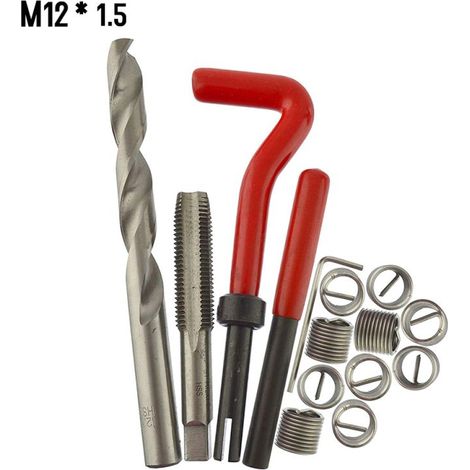 15-teiliges metrisches Gewindereparaturset M5 M6 M8 M10 M12 M14 Helicoil Car Pro Coil Tool M12 1.5 (1/5)
